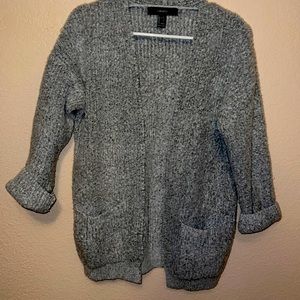 Bulky Grey Forever 21 Cardigan Sweater